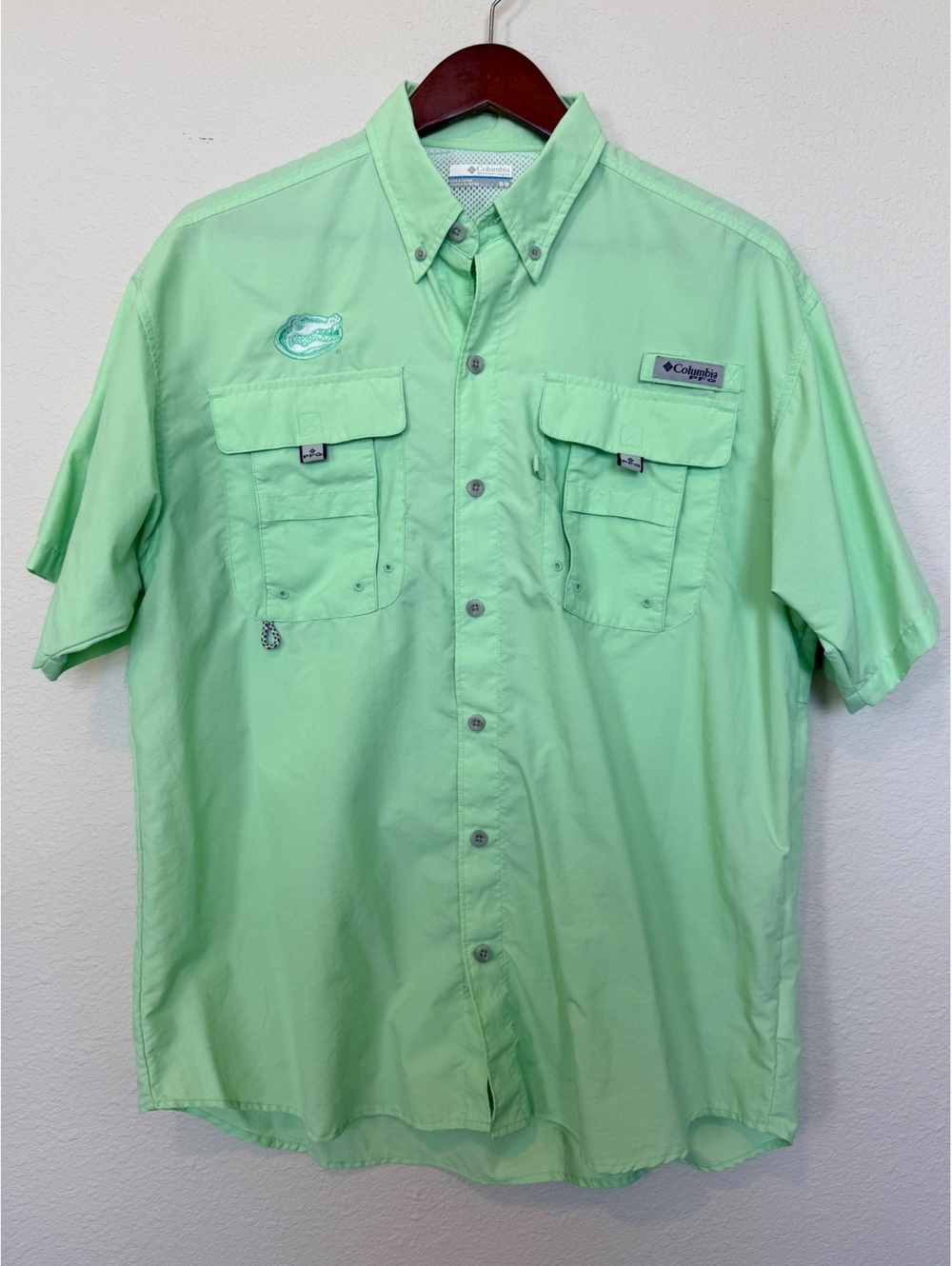 Columbia PFG Florida Gators Fishing Shirt Men’s M Vented Green Button Up NCAA